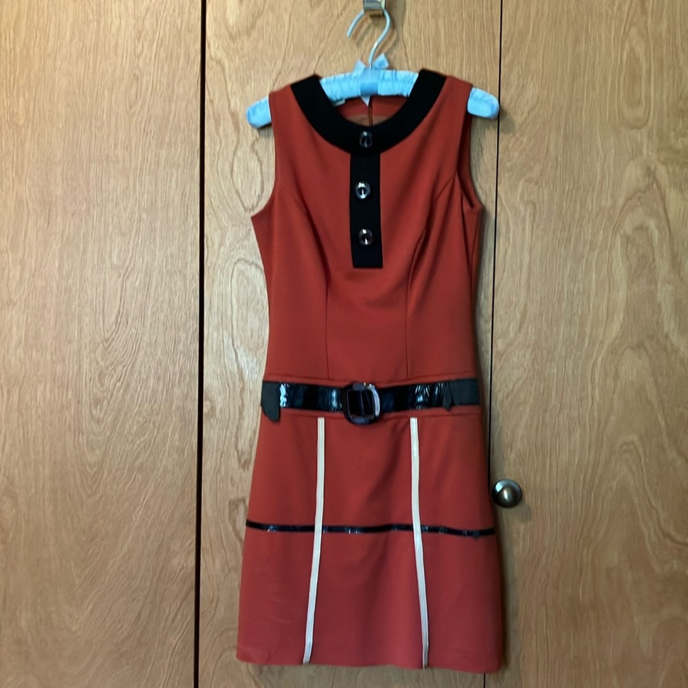 Le Group Woman Burnt Orange Mod Italian Dress